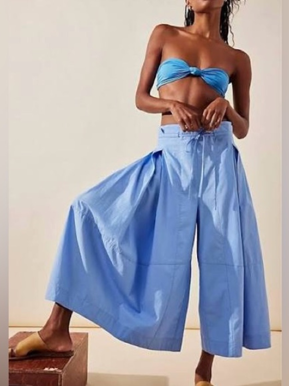 Free People Go To Town Culotte Pant ~ NWOT~ 100% Cotton ~ Size L